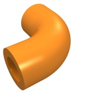 25214 - Brick Round 1 x 1 diameter Tube with 90 Degree Elbow (2 x 2 x 1) and Axle Holes (Crossholes) at each end - Orange