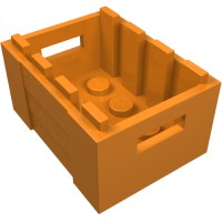 30150 - Box / Crate with Handholds  3 x 4 x 1 2/3 - Orange