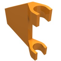 44676 - Flag 2 x 2 Trapezoid with Flat Area between Clips - Orange