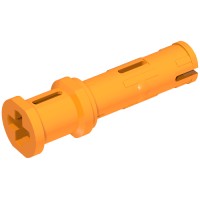 65304 - Technic Pin Long with Friction Ridges Lengthwise and Stop Bush [2 Lateral Holes, Small Pin Hole] - Orange