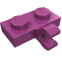 11476 - Plate Special 1 x 2 with Clip Horizontal on Side - Magenta