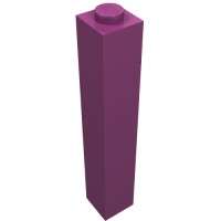 2453b - Brick 1 x 1 x 5 with Solid Stud - Magenta