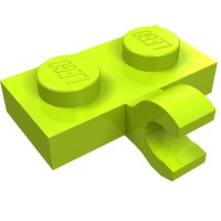 11476 - Plate Special 1 x 2 with Clip Horizontal on Side - Lime