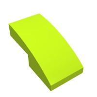11477 - Slope Curved 2 x 1 No Studs [1/2 Bow] - Lime