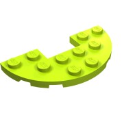 18646 - Plate Round Half 3 x 6 with 1 x 2 Cutout - Lime
