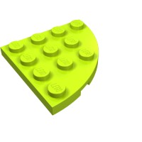 30565 - Plate Round Corner 4 x 4 - Lime