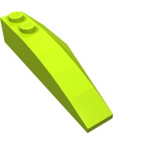41748 - Wedge Curved 6 x 2 Left, Inner Ridges - Lime