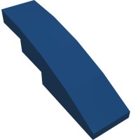 11153 - Slope Curved 4 x 1 No Studs [Stud Holder with Symmetric Ridges] - Dark Blue