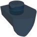 15070 - Dark Blue - Plate Special 1 x 1 with Vertical Tooth