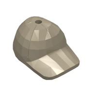 11303 - Hat / Cap Short Curved Bill with Seams and Hole on Top - Dark Tan