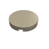 14769 - Tile Round 2 x 2 with Bottom Stud Holder - Dark Tan