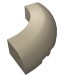24599 - Dark Tan - Brick Round Corner 5 x 5 x 1 Curved, Bottom Cut Outs, No Studs, 7 Bottom Tubes