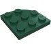 30357 - Dark Green - Plate Round Corner 3 x 3