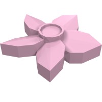 18853 - Plant, Flower with 5 Pointed Petals and Pin - Bright Pink