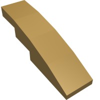 11153 - Slope Curved 4 x 1 No Studs [Stud Holder with Symmetric Ridges] - Pearl Gold