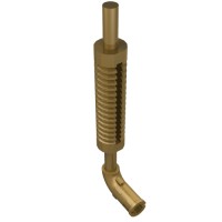14682 - Exhaust Pipe with Technic Pin - Flat End, Rounded Hole - Pearl Gold
