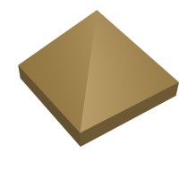 22388 - Slope 45Â° 1 x 1 x 2/3 Quadruple Convex [Pyramid] - Pearl Gold