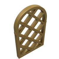 30046 - Window 1 x 2 x 2 2/3 Pane Lattice Diamond with Rounded Top - Pearl Gold
