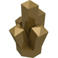 30385 - Rock 1 x 1 Crystal 5 Point - Pearl Gold