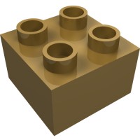 3437 - Duplo Brick 2 x 2 - Pearl Gold