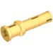65304 - Technic Pin Long with Friction Ridges Lengthwise and Stop Bush [2 Lateral Holes, Small Pin Hole] - Pearl Gold