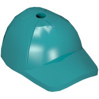 11303 - Hat / Cap Short Curved Bill with Seams and Hole on Top - Dark Turquoise