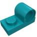 11458 - Dark Turquoise - Plate Special 1 x 2 with Pin Hole on Top