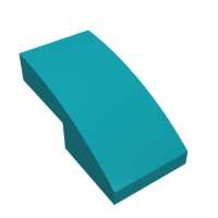 11477 - Slope Curved 2 x 1 No Studs [1/2 Bow] - Dark Turquoise