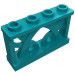 19121 - Dark Turquoise - Fence Ornamented 1 x 4 x 2 with 4 Studs