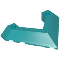 22390 - Wedge Sloped 45Â° 6 x 8 with Pointed Cutout - Dark Turquoise