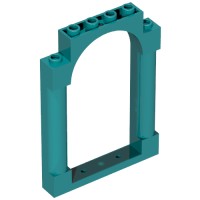 40066 - Panel 1 x 6 x 7 with 2 Columns and Arch - Dark Turquoise