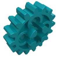 4019 - Technic Gear 16 Tooth with Round Holes [Old Style] - Dark Turquoise