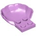 18970 - Medium Lavender - Animal Body Part, Clam / Scallop Half Shell with 4 Studs