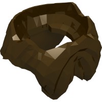 11911 - Minifig Neckwear Beard, Parted with Hair - Dark Brown