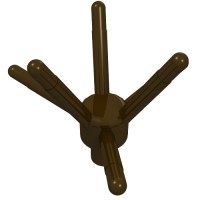 19119 - Plant, Flower Stem with Bar and 6 Stems - Dark Brown