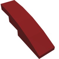 11153 - Slope Curved 4 x 1 No Studs [Stud Holder with Symmetric Ridges] - Dark Red