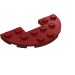 18646 - Plate Round Half 3 x 6 with 1 x 2 Cutout - Dark Red