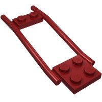 2397 - Animal / Creature Accessory, Horse Hitching, 1 x 2 Plate and 2 x 2 Plate [Studded] - Dark Red