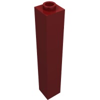2453a - Brick 1 x 1 x 5 with Blocked Open or Hollow Stud - Dark Red