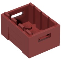 30150 - Box / Crate with Handholds  3 x 4 x 1 2/3 - Dark Red