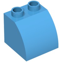 11170 - Duplo Brick 2 x 2 x 1 1/2 with Curved Top - Dark Azure