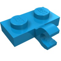 11476 - Plate Special 1 x 2 with Clip Horizontal on Side - Dark Azure