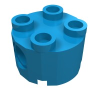 17485 - Brick Round 2 x 2, Pin Holes - Dark Azure