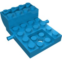 24055 - Vehicle Base, Carriage 4 x 6 x 1 2/3 with Wheel Clip Pins - Dark Azure