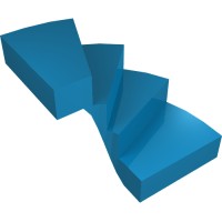 28466 - Stairs, Left 6 x 6 x 4 - Dark Azure