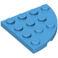 30565 - Plate Round Corner 4 x 4 - Dark Azure