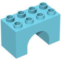 11198 - Duplo Brick 2 x 4 x 2 Arch - Medium Azure