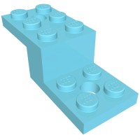 11215 - Bracket 5 x 2 x 1 1/3 with Holes, Pin Bottom - Medium Azure