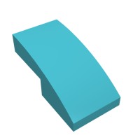 11477 - Slope Curved 2 x 1 No Studs [1/2 Bow] - Medium Azure