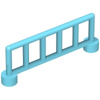 12602 - Duplo Fence Railing 1 x 6, with 6 Posts - Medium Azure